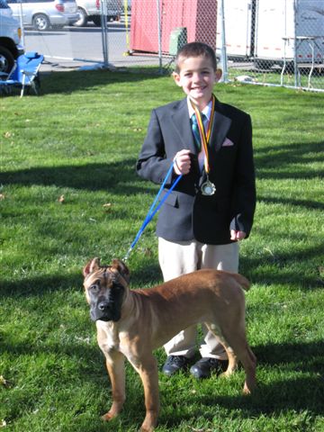 California's Cinzia and Delano at their first dog show